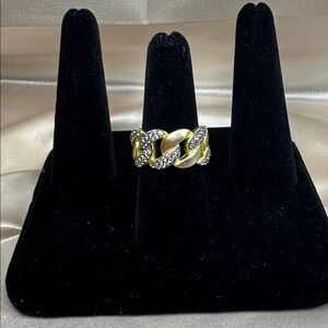 Freida Rothman Armor of Hope Pavé Chain Link Cuba Ring Sizes 8 or 9